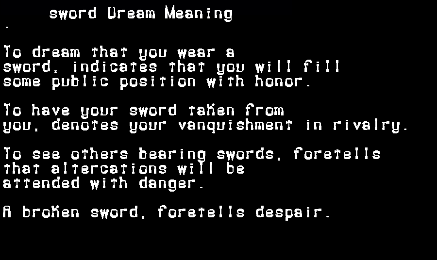 sword dream meaning