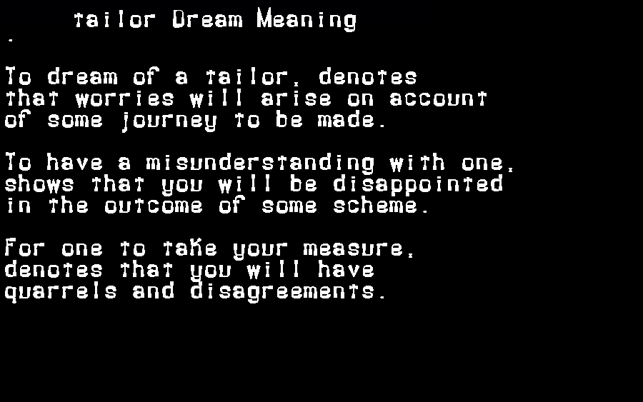 tailor dream meaning