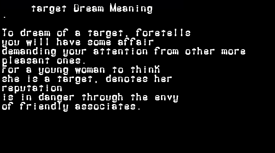 target dream meaning