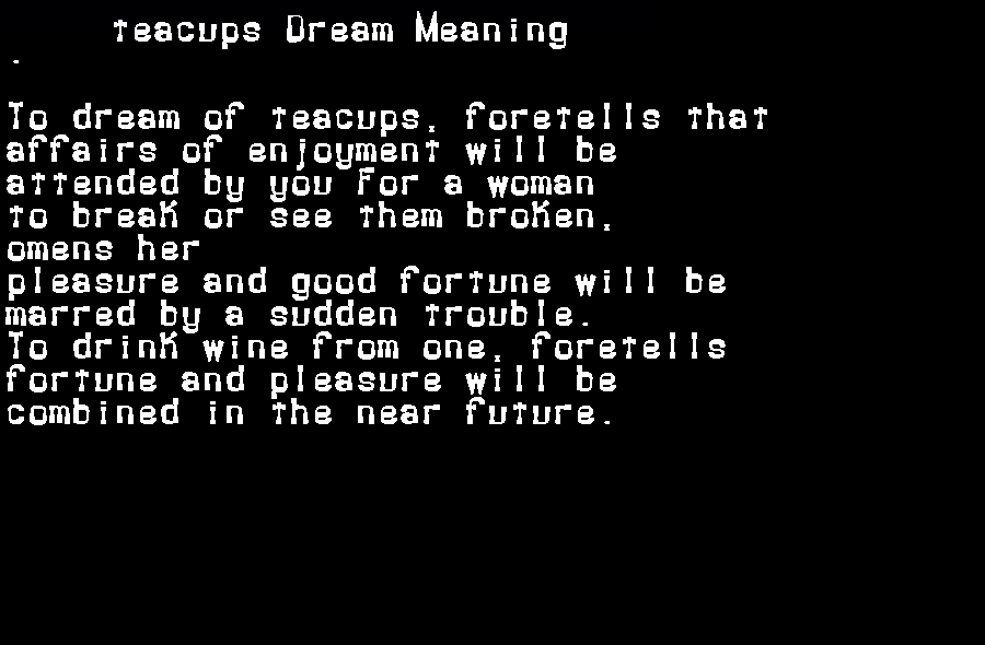 teacups dream meaning