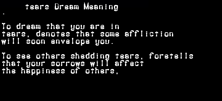 tears dream meaning