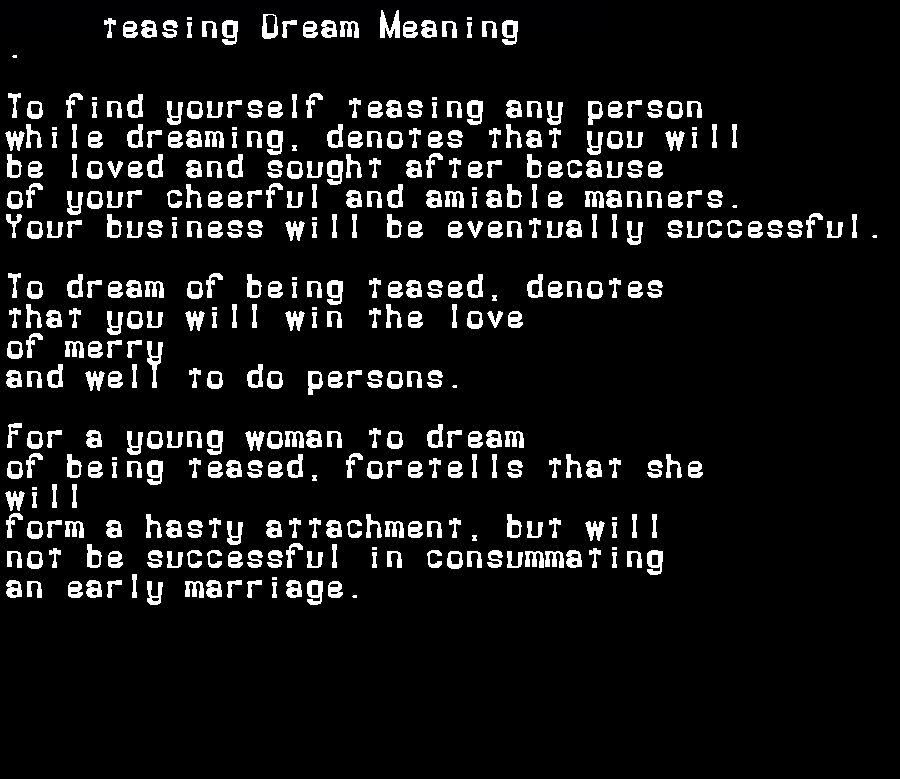 teasing dream meaning