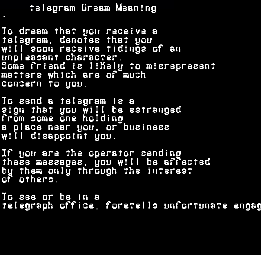 telegram dream meaning