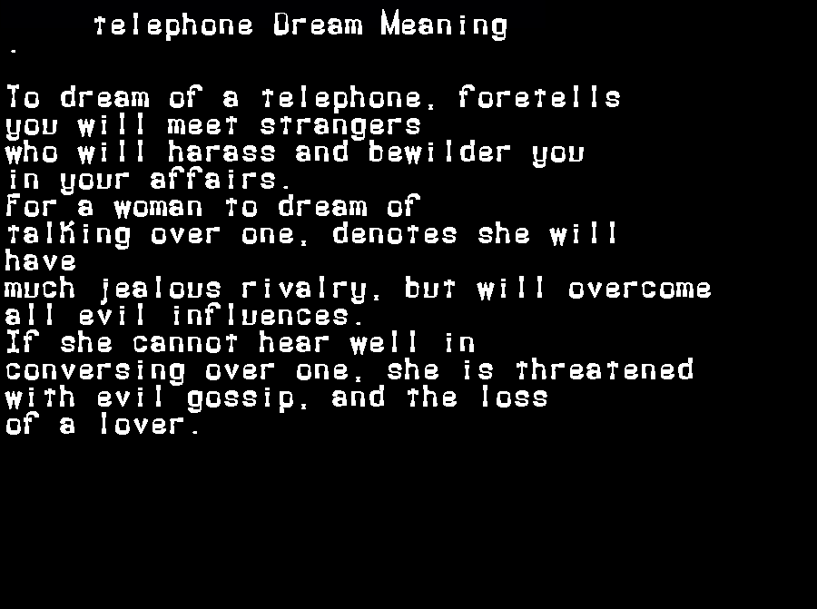 telephone dream meaning