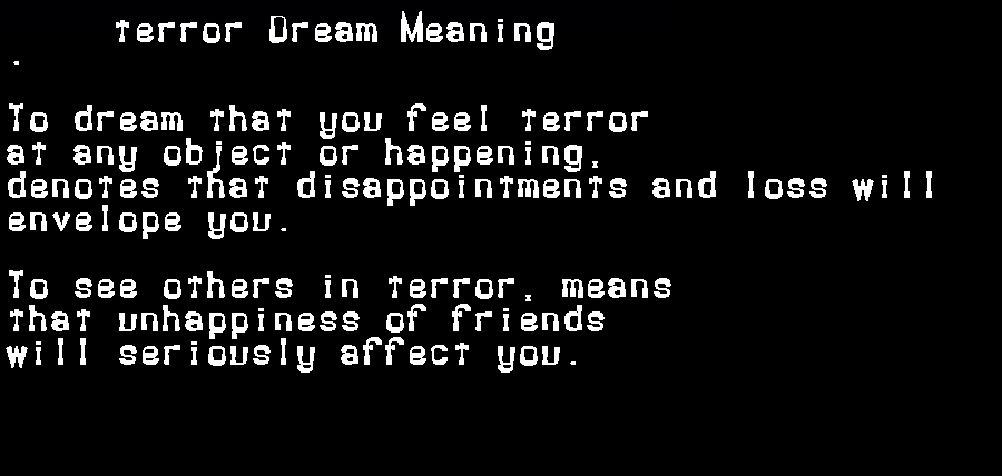 terror dream meaning