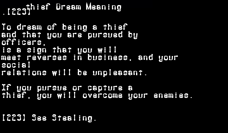 thief dream meaning