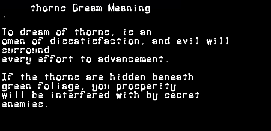 thorns dream meaning