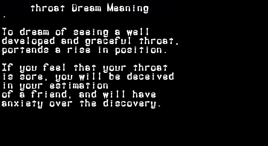 throat dream meaning