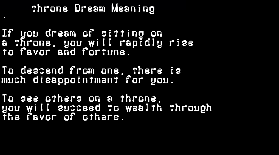 throne dream meaning