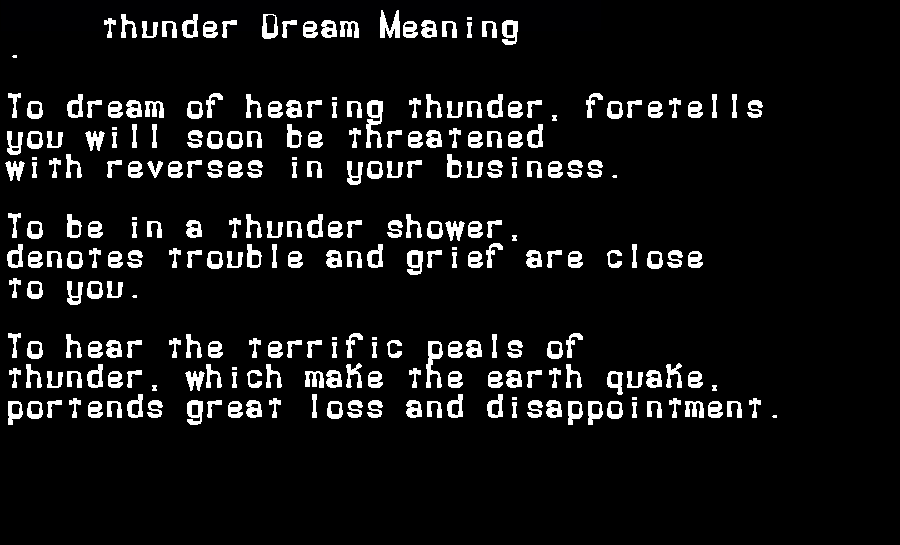 thunder dream meaning