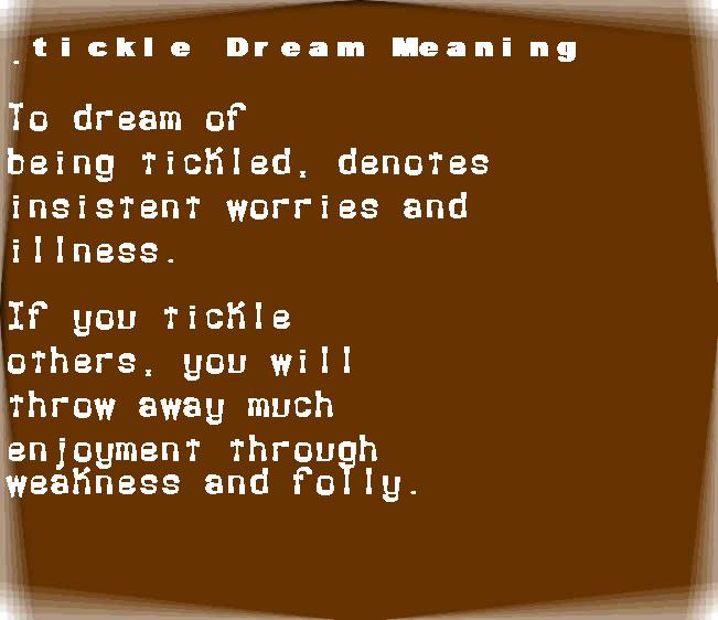 tickle dream meaning