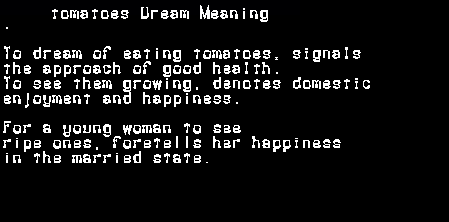 tomatoes dream meaning