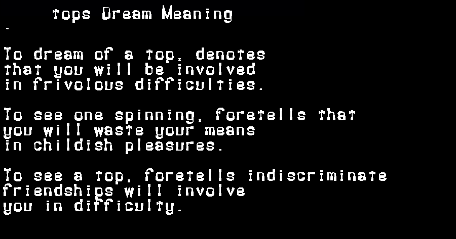 tops dream meaning