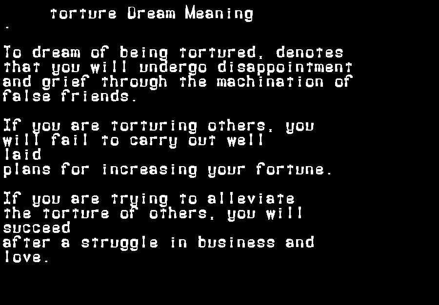 torture dream meaning