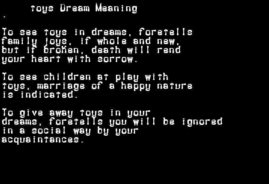 toys dream meaning