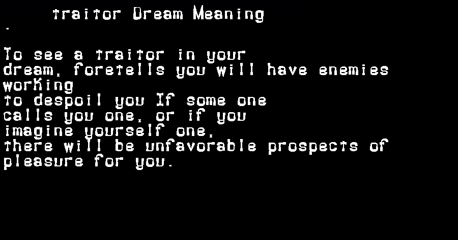 traitor dream meaning