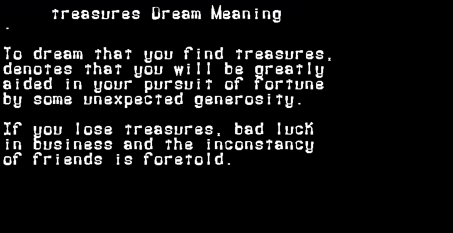 treasures dream meaning