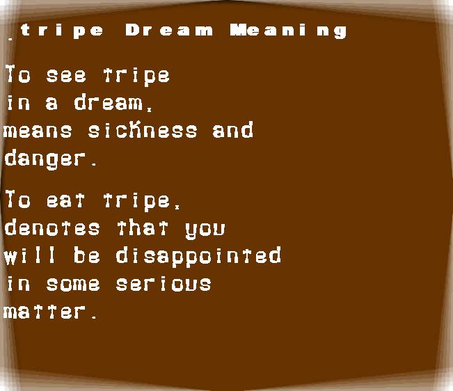 tripe dream meaning