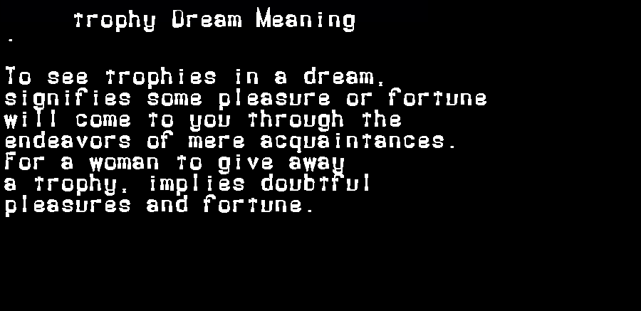 trophy dream meaning