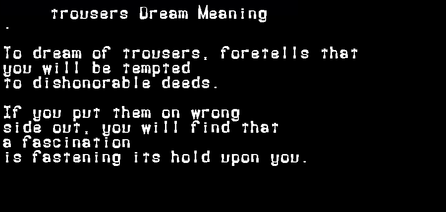 trousers dream meaning