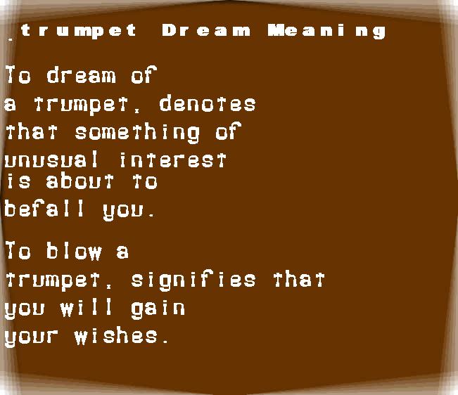 trumpet dream meaning