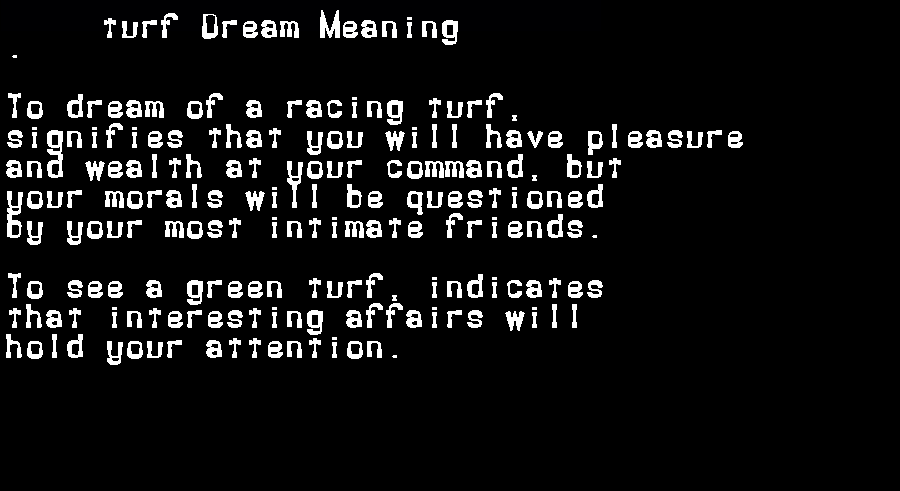 turf dream meaning