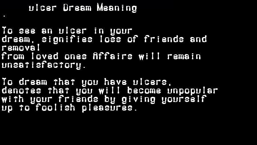 ulcer dream meaning