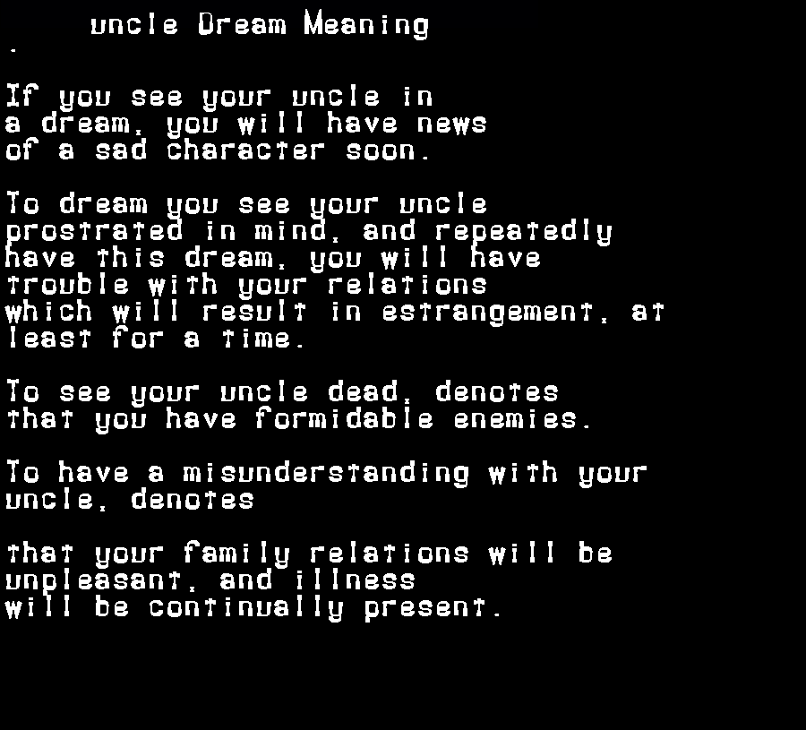 uncle dream meaning