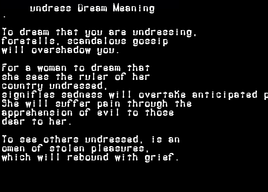 undress dream meaning