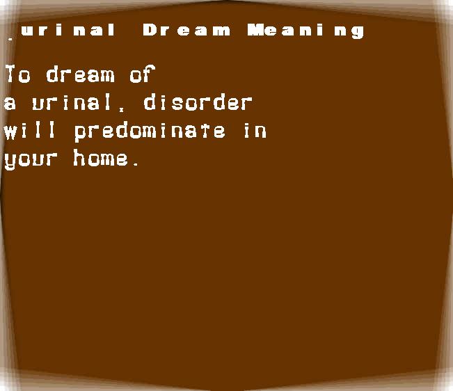 urinal dream meaning