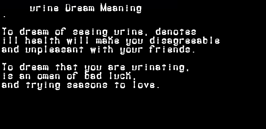 urine dream meaning