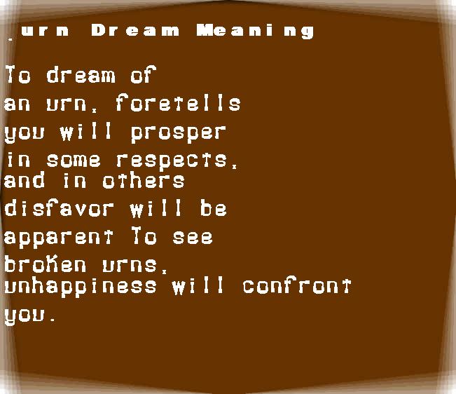 urn dream meaning