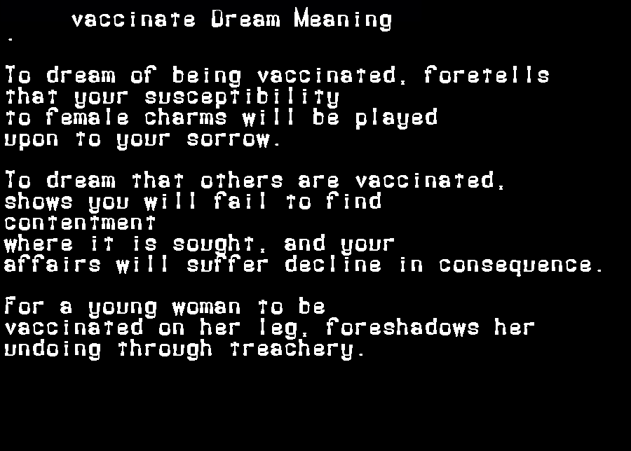 vaccinate dream meaning