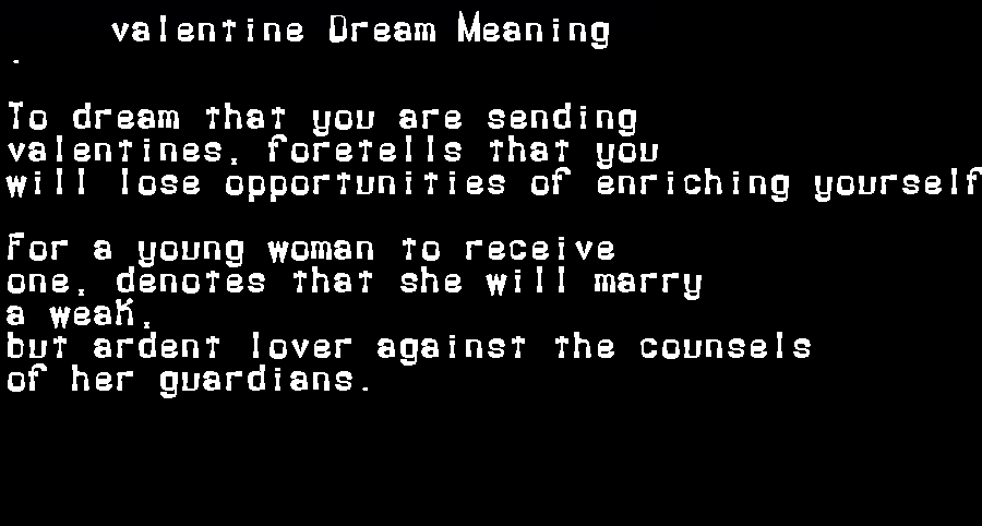 valentine dream meaning