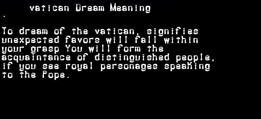 vatican dream meaning