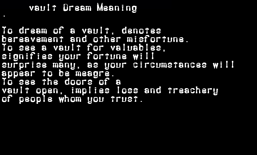 vault dream meaning