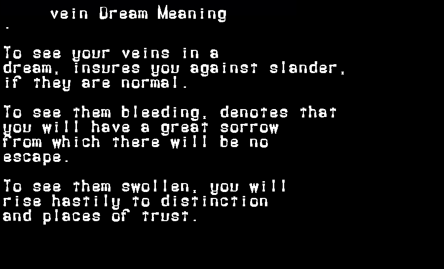 vein dream meaning