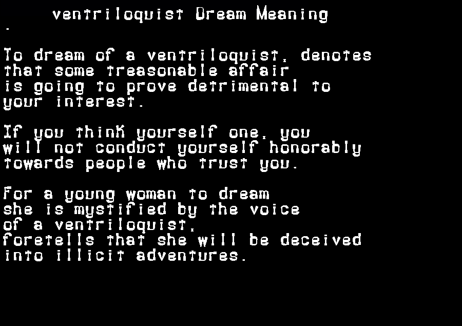 ventriloquist dream meaning