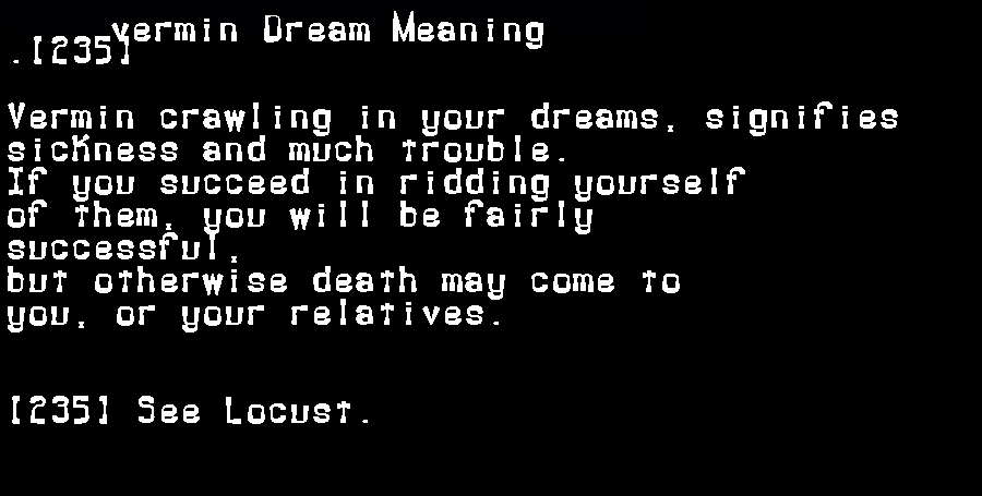 vermin dream meaning