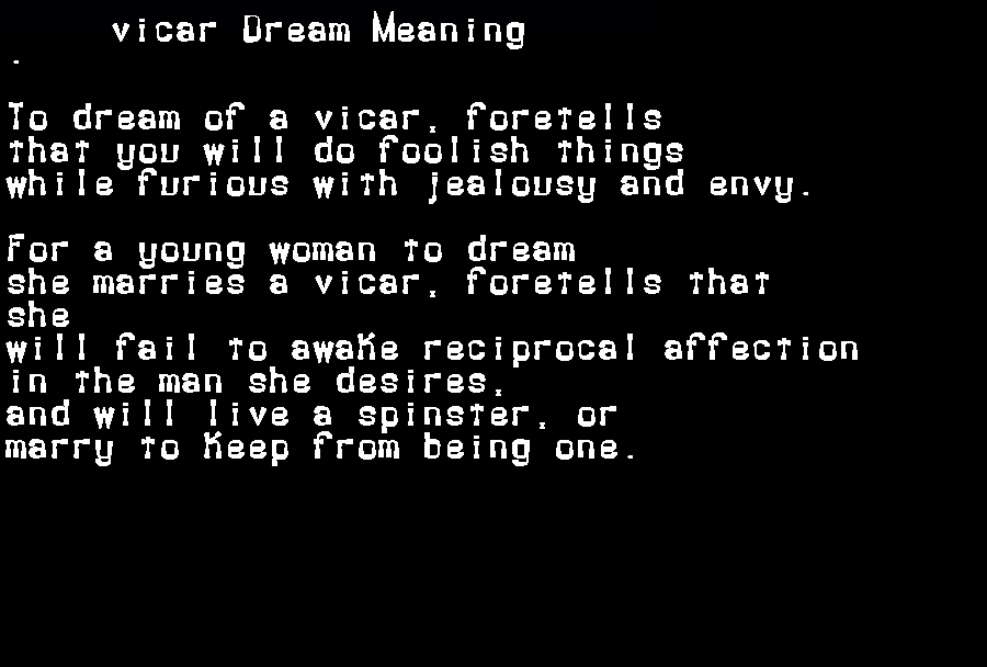 vicar dream meaning