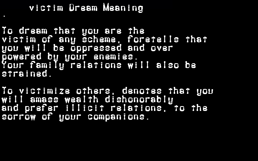 victim dream meaning