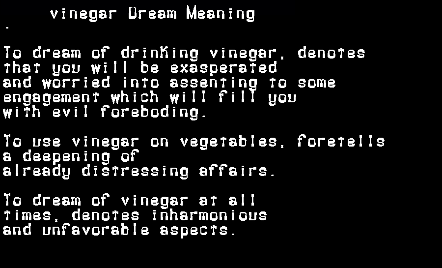 vinegar dream meaning