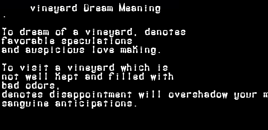 vineyard dream meaning