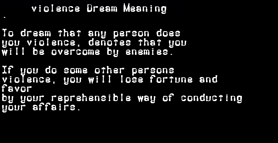 violence dream meaning