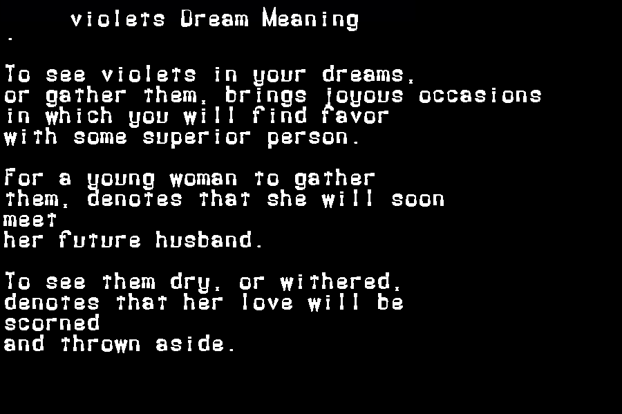 violets dream meaning