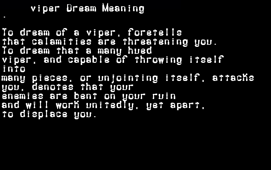 viper dream meaning