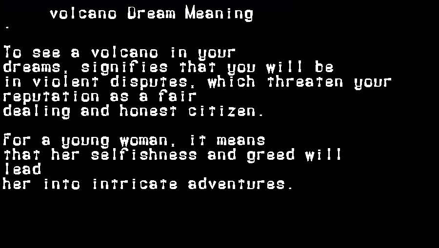 volcano dream meaning