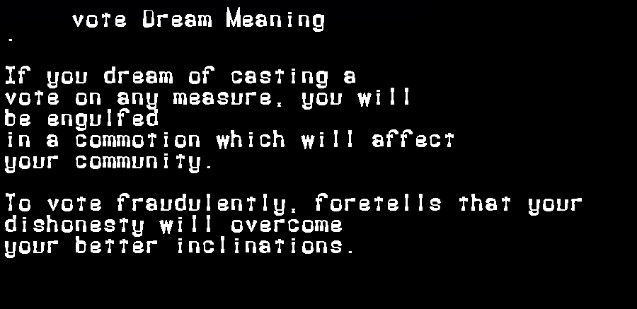 vote dream meaning