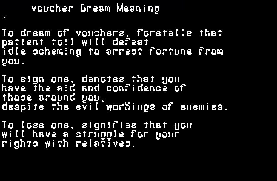 voucher dream meaning