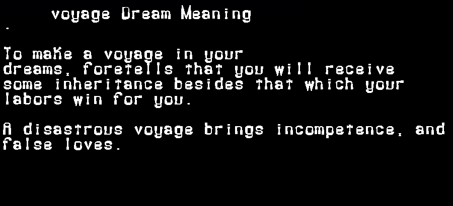 voyage dream meaning